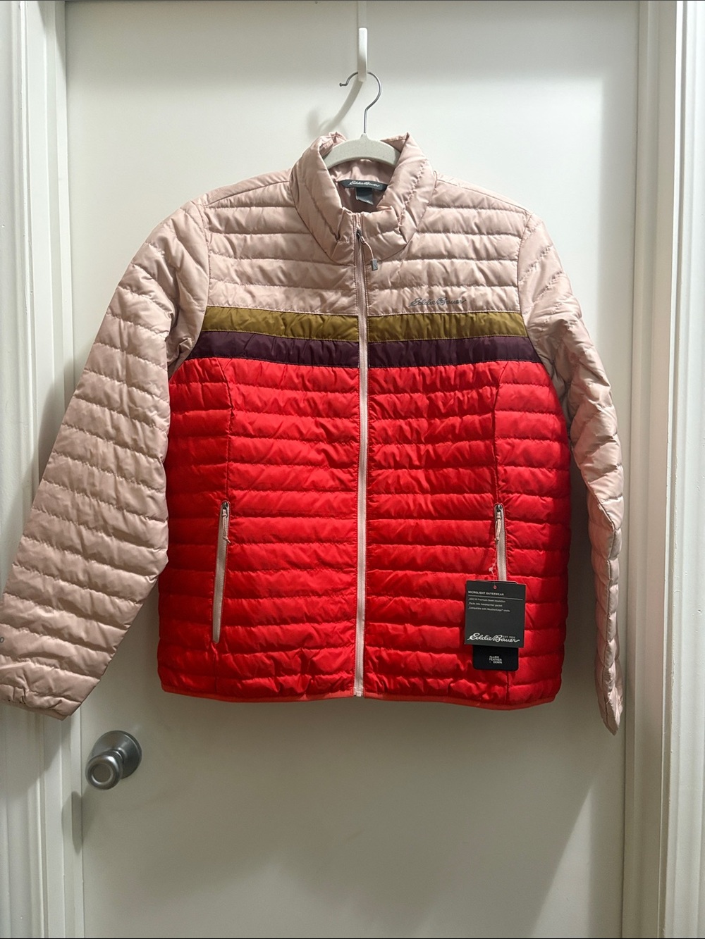 Eddie Bauer Kids Colorblock Puffer Jacket - Red & Blush